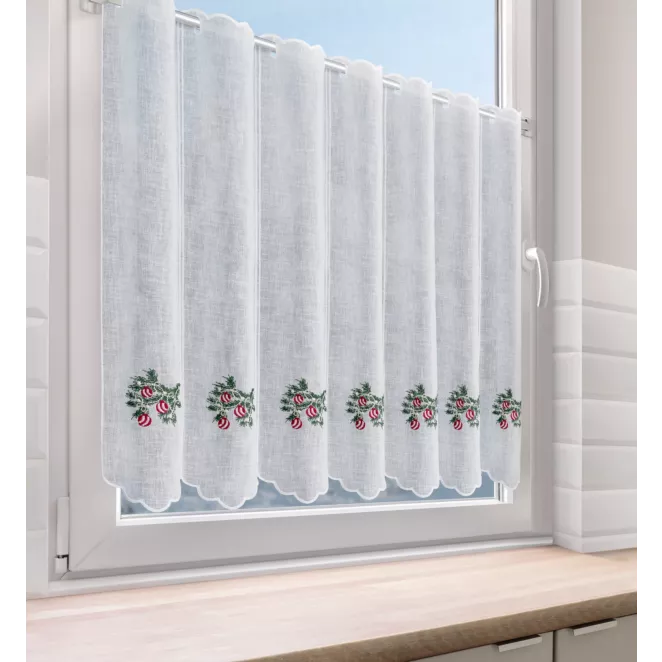 Tkanina firanowa zazdrostka z świątecznym haftem Eurofirany