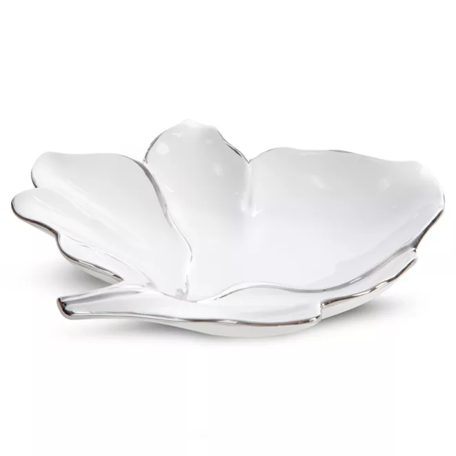 Patera dekoracyjna z glinki ceramicznej w kształcie liścia  NERIS 02 Eurofirany