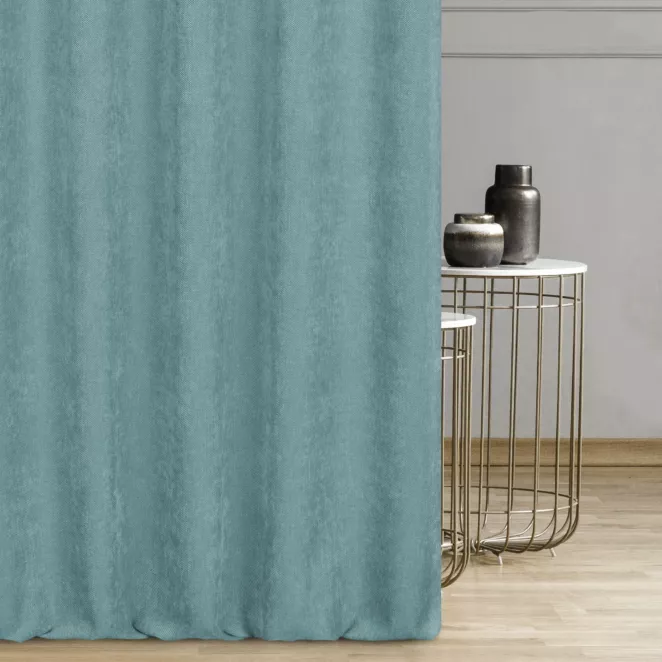 Miękka szenilowa tkanina zasłonowa o strukturalnym splocie i subtelnym połysku Eurofirany