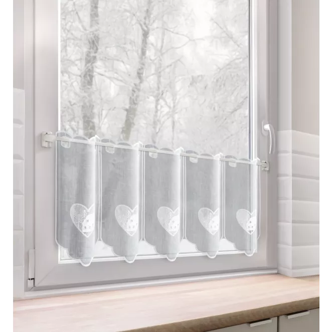 Tkanina firanowa zazdrostka zdobiona haftem z akcentem świątecznym Eurofirany