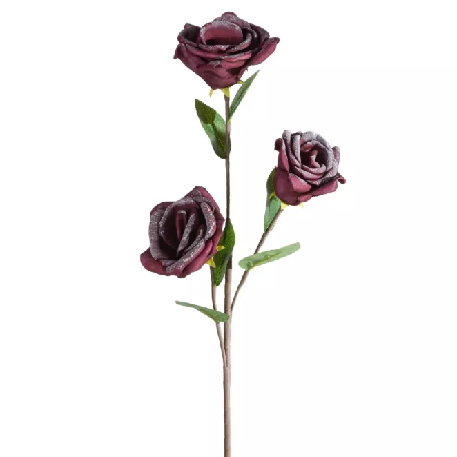 Kwiat sztuczny ciemnofioletowy z plastycznej pianki foamiran 50 cm Eurofirany