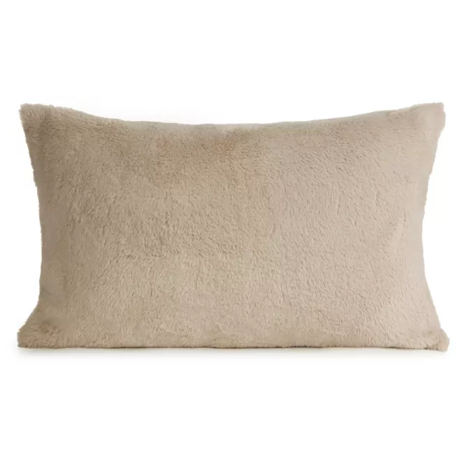 Poszewka na poduszkę 30x50 cm czarna z miękkiej futrzanej tkaniny NINA Eurofirany