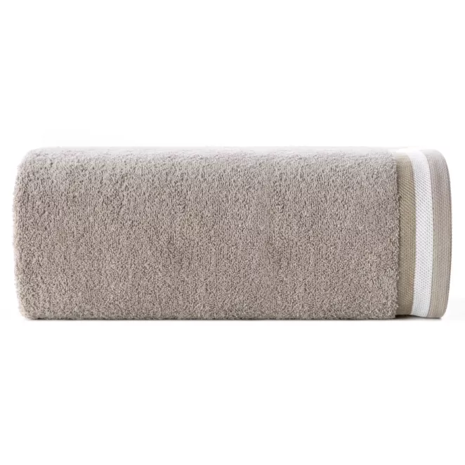 Ręcznik do rąk 30x50 cm bawełniany kolor beżowy z bordiurą w pasy 550 g/m2 NIKO Eurofirany