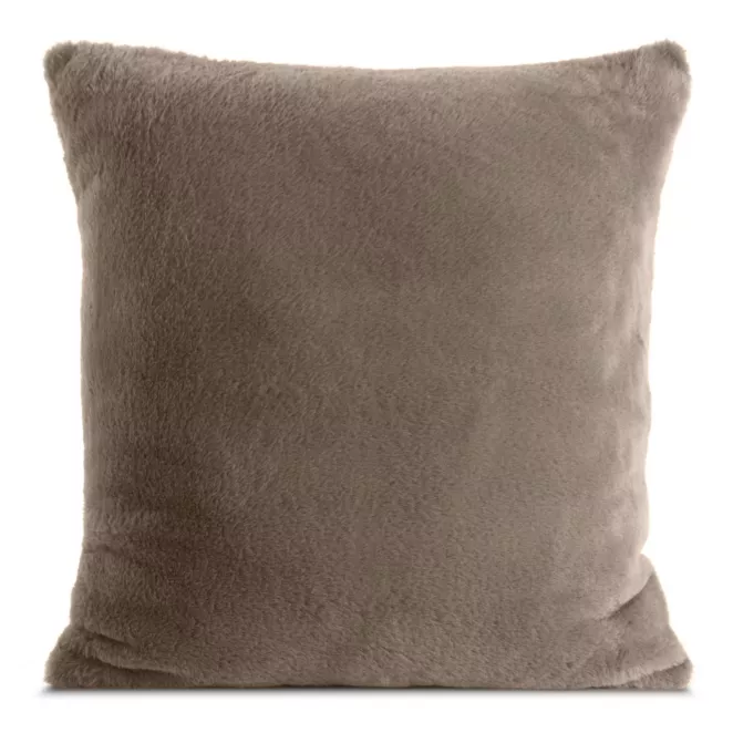 Poszewka na poduszkę 45x45 cm beżowa z miękkiej futrzanej tkaniny NINA Eurofirany