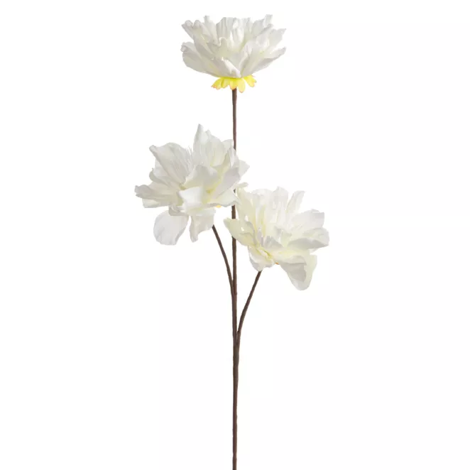 Kwiat sztuczny biały z plastycznej pianki foamiran 63 cm Eurofirany