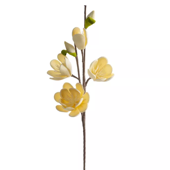 Kwiat sztuczny kremowy z plastycznej pianki foamiran 69 cm Eurofirany