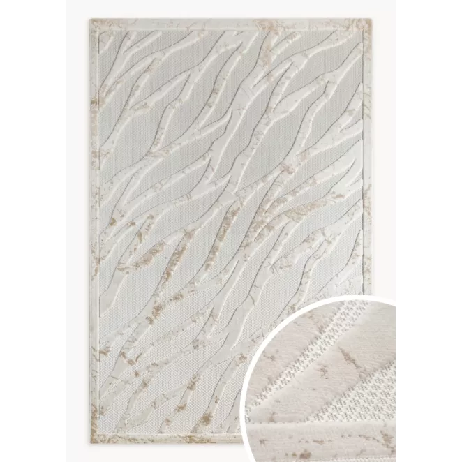 Dywan 60x100 cm kremowo, strukturalny o praktycznym, naturalnym wykończeniu VENUS 1 Eurofirany