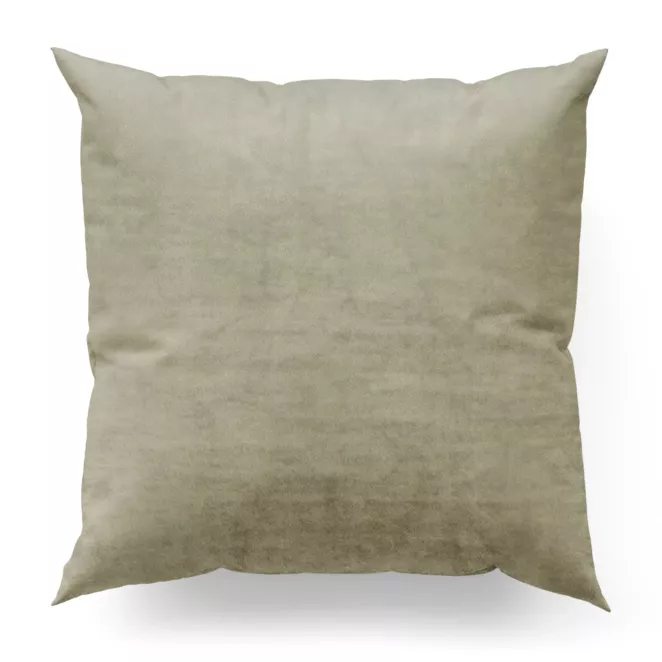 Poszewka szyta ENYA ciemnobeżowa z miękkiej półmatowej tkaniny welwetowej