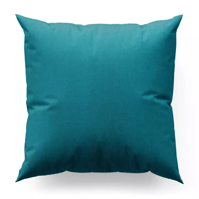 Poszewka szyta turkusowa z miękkiej tkaniny o welurowej strukturze