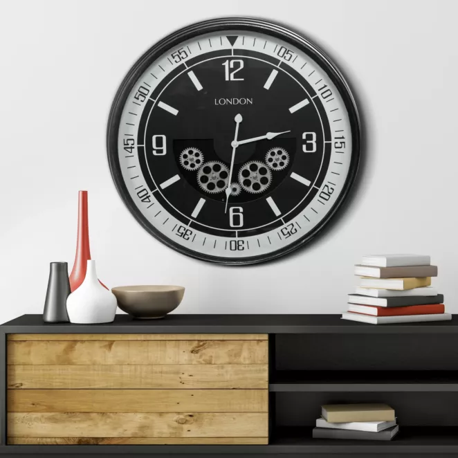 Zegar 10 ścienny dekoracyjny z klasycznym cyferblatem 59x11 cm Eurofirany