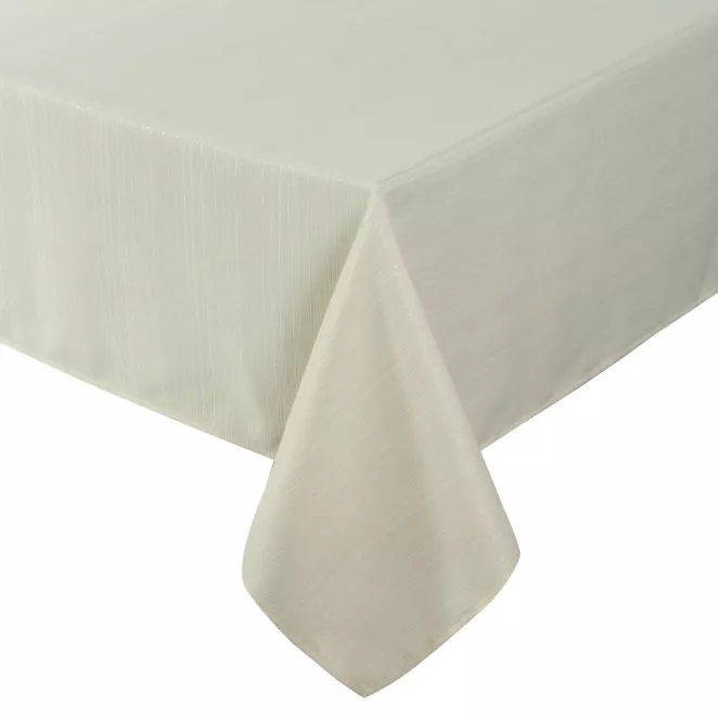 Obrus beżowy 140x180 cm przetykany błyszczącą nicią - GLAMO Eurofirany