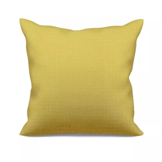 Poszewka szyta musztardowa z miękkiej, matowej tkaniny w drobny geometryczny wzór