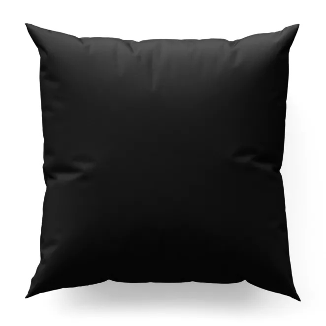 Poszewka szyta czarna z jednokolorowej gładkiej tkaniny