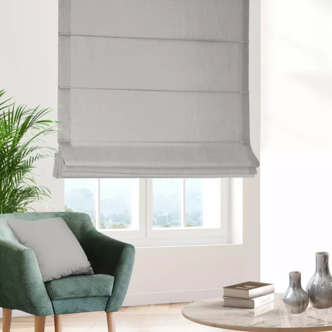 Roleta rzymska srebrna z miękkiej tkaniny szenilowej