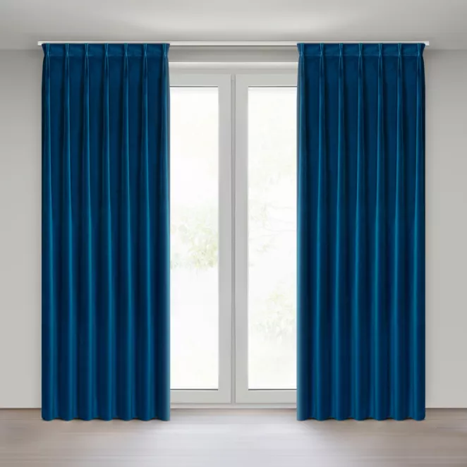 Zasłona granatowa z welwetowej tkaniny 80x270 cm system flex - MELANIE Eurofirany