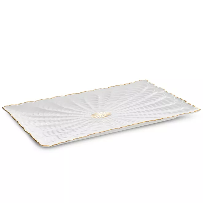 Patera ceramiczna GAIA z wytłaczanym wzorem i złotymi akcentami Eurofirany