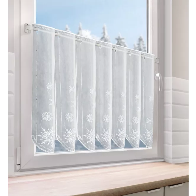 Tkanina firanowa zazdrostka zdobiona świątecznym haftem Eurofirany