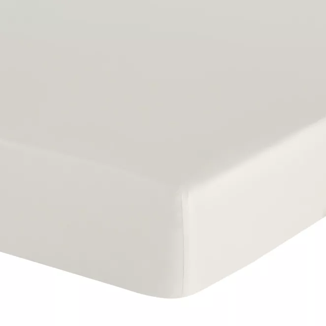 Prześcieradło z gumką 100x200 cm z bawełny kolor kremowy 105 g/m2 BASIC  Eurofirany