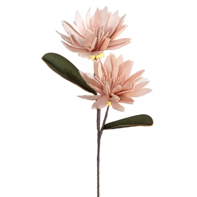 Kwiat sztuczny jasnoróżowy z plastycznej pianki foamiran 64 cm Eurofirany