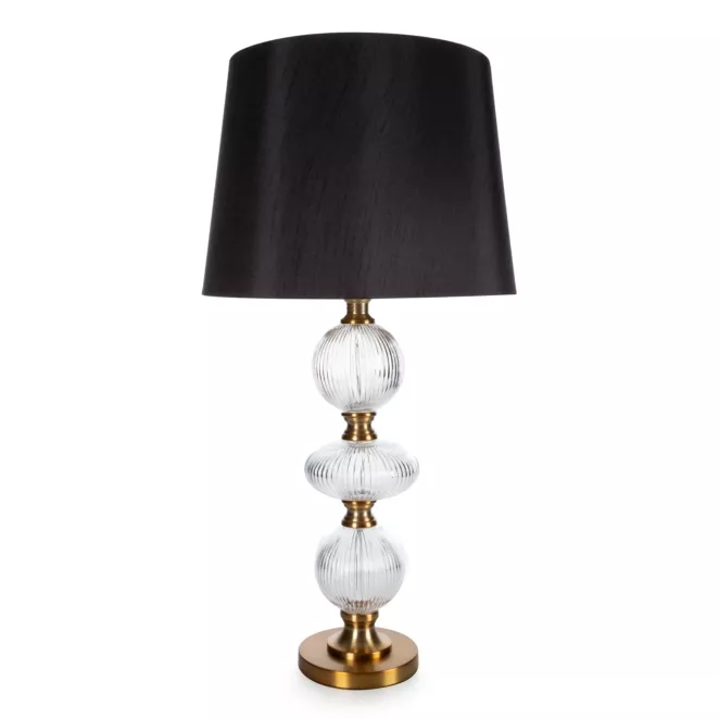 Lampa stołowa czarno, złota SANNY z podstawy z szklanych bombek Eurofirany