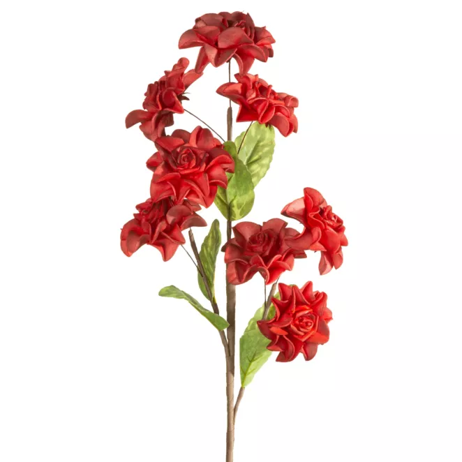 Kwiat sztuczny czerwony z plastycznej pianki foamiran 65 cm Eurofirany