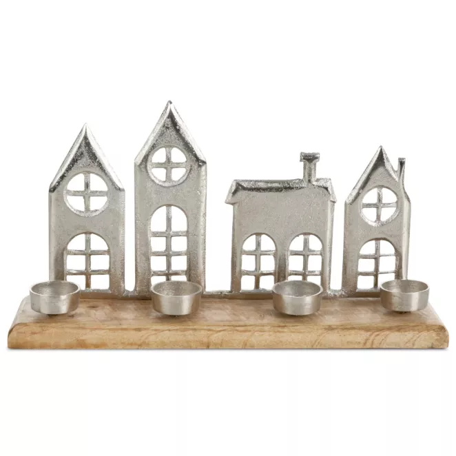 Figurka dekoracyjna drewniana w formie uroczego świecznika Eurofirany