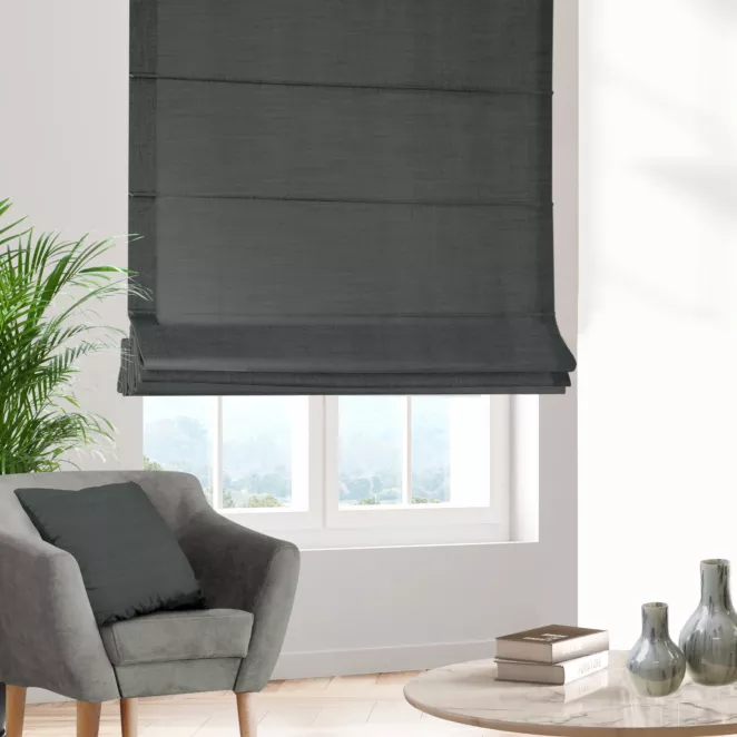 Roleta rzymska stalowa z miękkiej tkaniny o naturalnym splocie w stylu ekologicznym