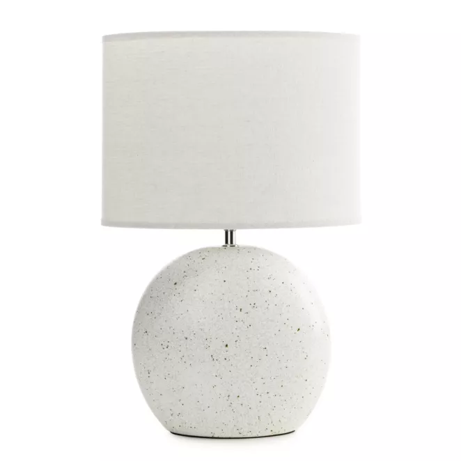 Lampa ceramiczna stołowa MORIN zdobiona podstawą imitującą granit Eurofirany