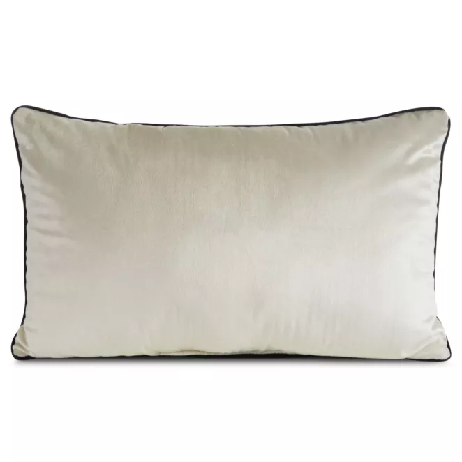 Poduszka 30 x 50 cm welwetowa beżowa z kontrastującą lamówką GAJA 3 Eurofirany