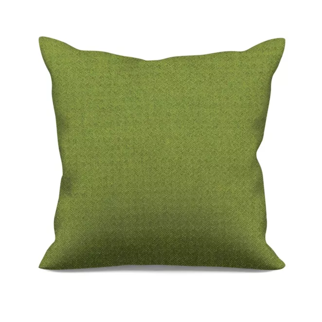 Poszewka szyta zielona z miękkiej, matowej tkaniny w drobny geometryczny wzór
