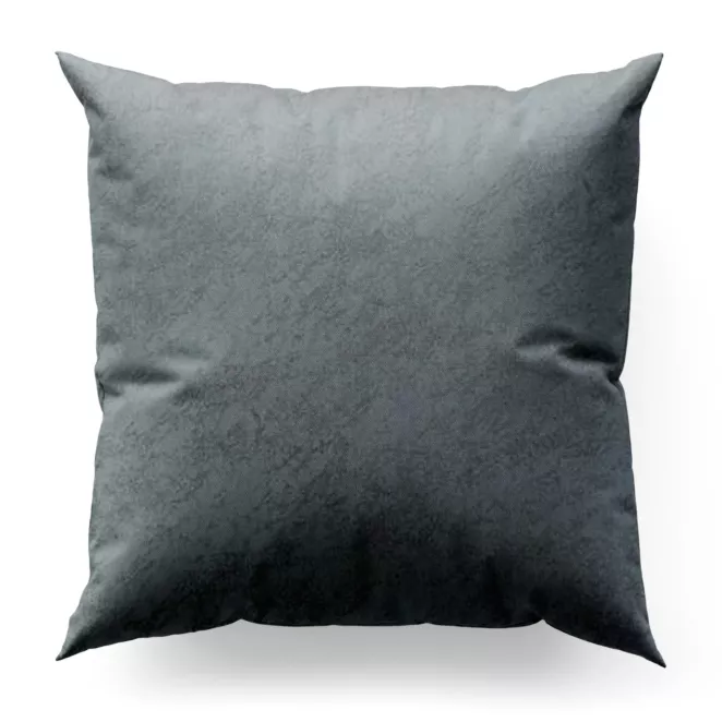 Poszewka szyta grafitowa z welwetowej tkaniny w drobny melanż