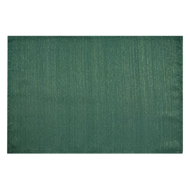 Komplet 4 szt. serwetek zielonych 30x40 cm przetykane błyszczącą nicią - GLAMO Eurofirany