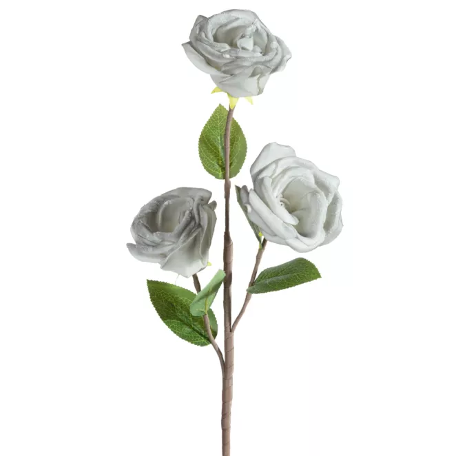 Kwiat sztuczny popielaty z plastycznej pianki foamiran 50 cm Eurofirany