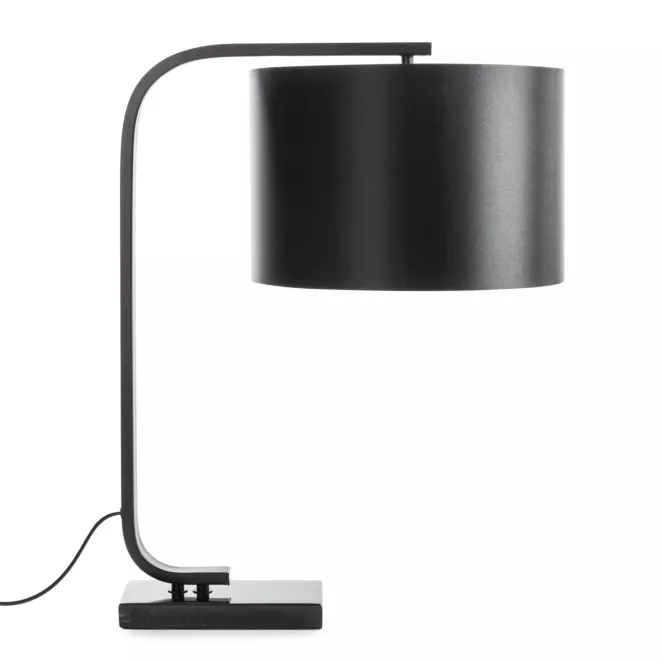Lampa stołowa nocna czarna LINA minimalistyczna na metalowej podstawie Eurofirany