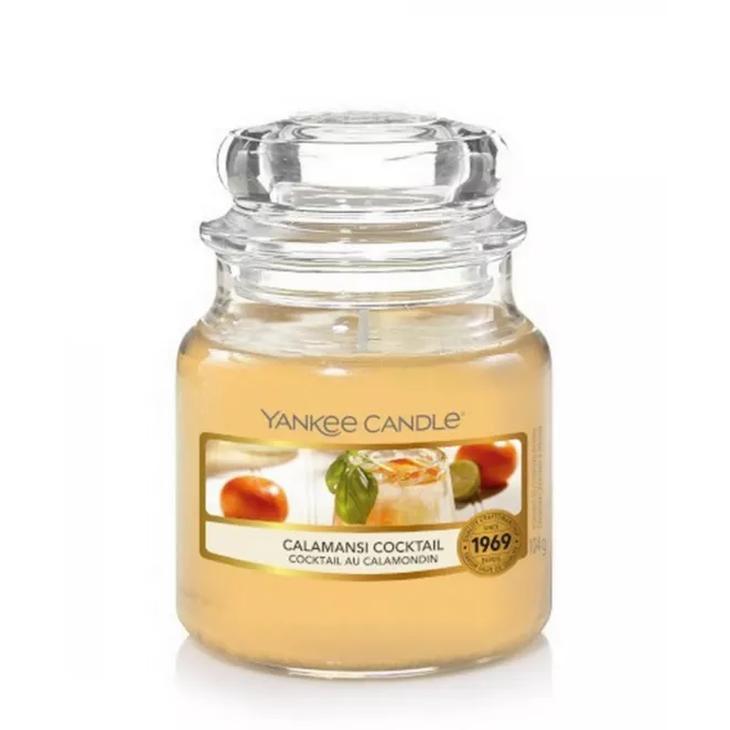 Mała świeca zapachowa w szklanym słoiku z pokrywką YANKEE CANDLE o zapachu  Calamansi Coctail