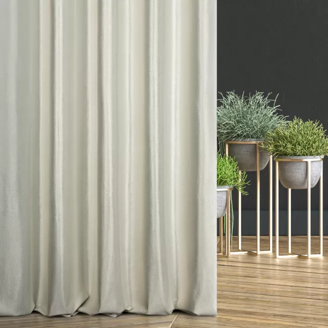 Zasłona szyta na taśmie fala kremowo złota z miękkiej tkaniny welwetowej z drobnym błyszczącym nadrukiem