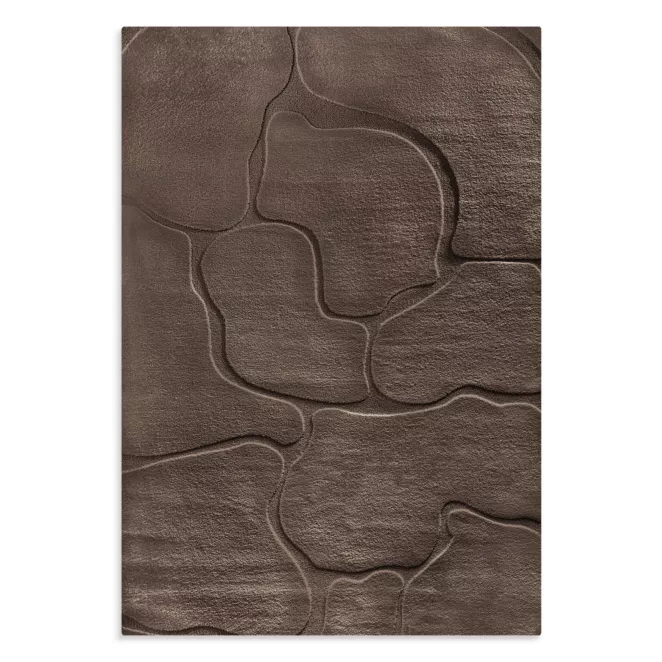 Dywan 80x150 cm brązowy wytłaczany z organicznym wzorem ALBA3  Eurofirany