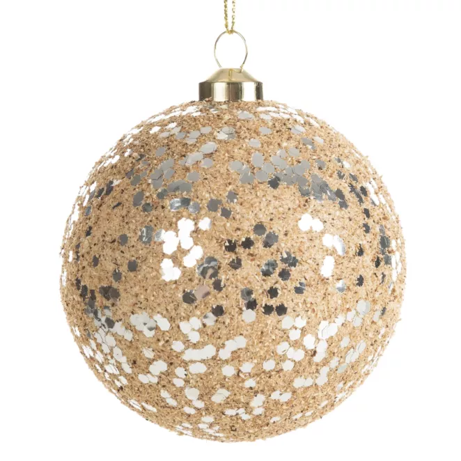 Dekoracyjna bombka choinkowa zdobiona lśniącymi drobinkami Eurofirany