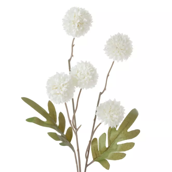Kwiat sztuczny dekoracyjny CHRYZANTEMA biała Eurofirany