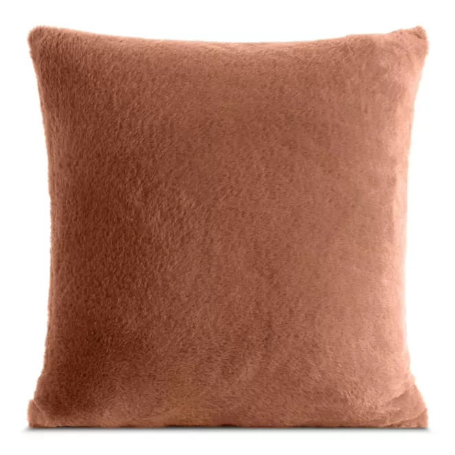Poszewka na poduszkę 45x45 cm pudrowa z miękkiej futrzanej tkaniny NINA Eurofirany