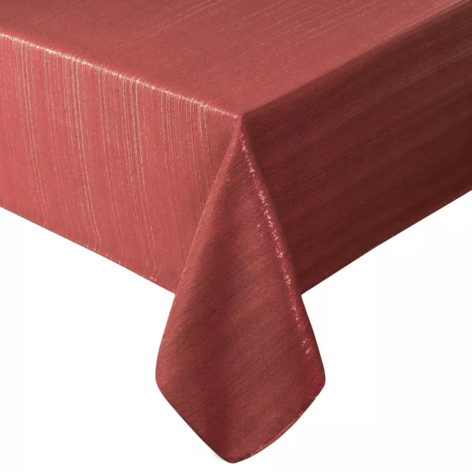 Obrus bordowy 140x180 cm przetykany błyszczącą nicią - GLAMO Eurofirany