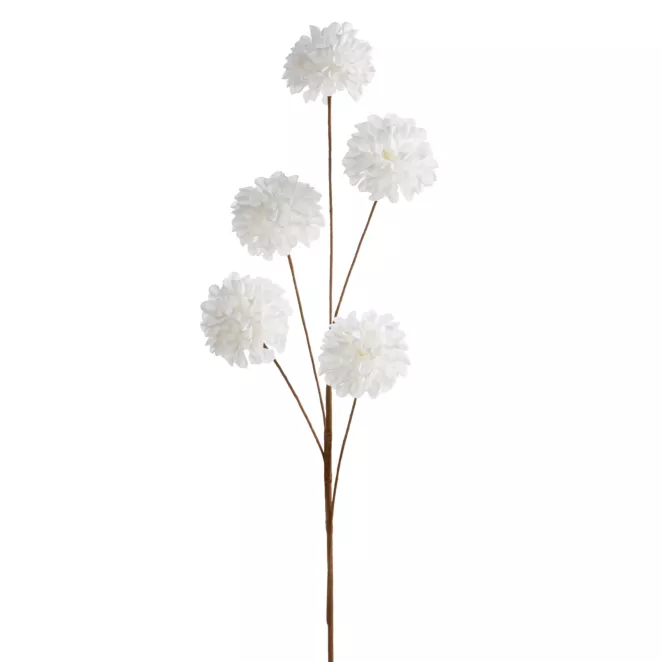 Kwiat sztuczny biały z plastycznej pianki foamiran 80 cm Eurofirany