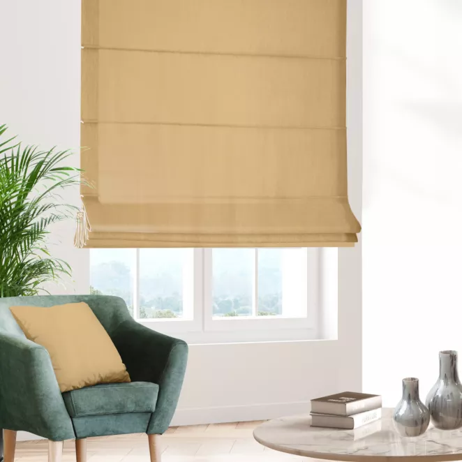 Roleta rzymska pomarańczowa z matowej gładkiej tkaniny