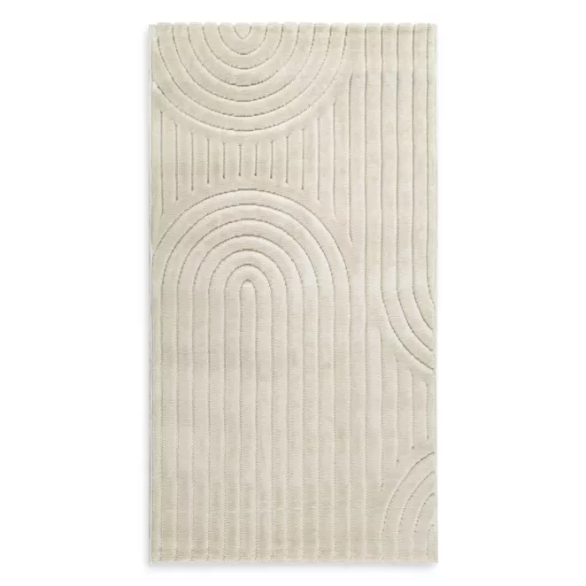 Dywan 80x150 cm beżowy z tłoczonym wzorem 3D VENUS BOHO 2 Eurofirany