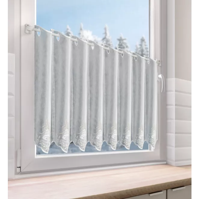 Tkanina firanowa zazdrostka z świątecznym haftem Eurofirany