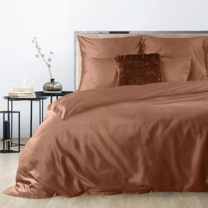 Pościel 180x200 cm komplet 3 częściowy bawełniany kolor ceglasty Nova 3 Eurofirany