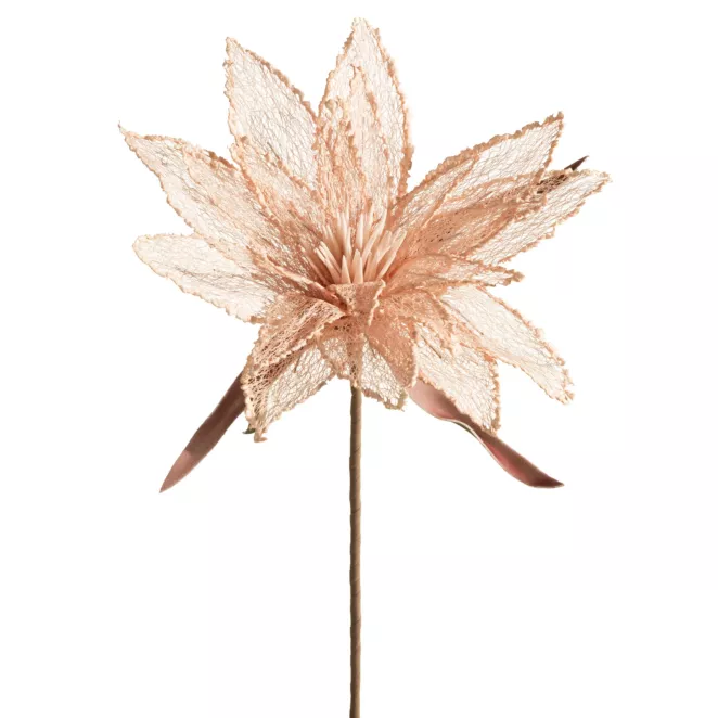 Kwiat sztuczny jasnoróżowy z siateczki 70 cm Eurofirany