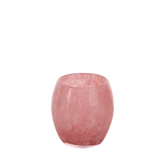 Świecznik dekoracyjny PILAR różowy ze szkła artystycznego Eurofirany