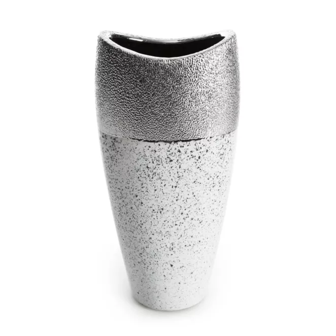 Wazon ceramiczny MILO zdobiony imitacją granitu Eurofirany