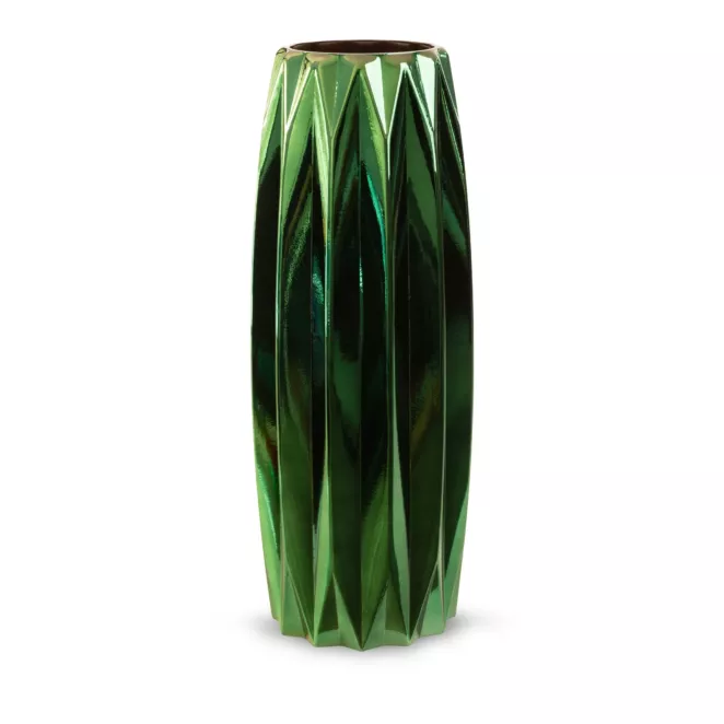 NEGRO wazon ze szkła artystycznego zielony 17x45 cm Eurofirany